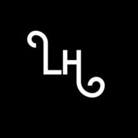 design del logo della lettera lh. lettere iniziali lh icona del logo. modello di progettazione logo minimal lettera astratta lh. lh lettera design vettoriale con colori neri. logo sinistro