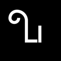 li lettera logo design. lettere iniziali li logo icona. modello di progettazione logo minimal lettera astratta li. li lettera disegno vettoriale con colori neri. li logo