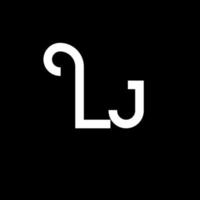 lj lettera logo design. lettere iniziali lj icona del logo. modello di progettazione logo minimal lettera astratta lj. lj lettera disegno vettoriale con colori neri. lj logo