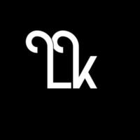 lk lettera logo design. lettere iniziali icona logo lk. modello di progettazione logo minimal lettera astratta lk. lk lettera disegno vettoriale con colori neri. lk logo