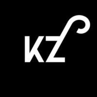 design del logo della lettera kz. lettere iniziali kz logo icona. modello di progettazione logo minimal lettera astratta kz. kz lettera disegno vettoriale con colori neri. logo kz