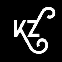 design del logo della lettera kz. lettere iniziali kz logo icona. modello di progettazione logo minimal lettera astratta kz. kz lettera disegno vettoriale con colori neri. logo kz