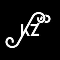 design del logo della lettera kz. lettere iniziali kz logo icona. modello di progettazione logo minimal lettera astratta kz. kz lettera disegno vettoriale con colori neri. logo kz