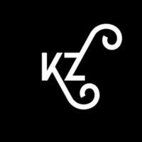 design del logo della lettera kz. lettere iniziali kz logo icona. modello di progettazione logo minimal lettera astratta kz. kz lettera disegno vettoriale con colori neri. logo kz