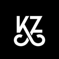 design del logo della lettera kz. lettere iniziali kz logo icona. modello di progettazione logo minimal lettera astratta kz. kz lettera disegno vettoriale con colori neri. logo kz