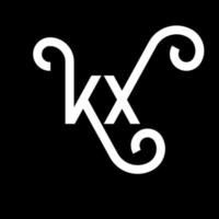 kx lettera logo design su sfondo nero. kx creative iniziali lettera logo concept. disegno della lettera kx. kx bianco lettera design su sfondo nero. kx, kx logo vettore