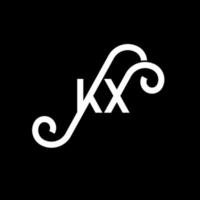 kx lettera logo design su sfondo nero. kx creative iniziali lettera logo concept. disegno della lettera kx. kx bianco lettera design su sfondo nero. kx, kx logo vettore
