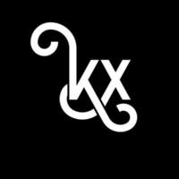 kx lettera logo design su sfondo nero. kx creative iniziali lettera logo concept. disegno della lettera kx. kx bianco lettera design su sfondo nero. kx, kx logo vettore