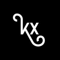 kx lettera logo design su sfondo nero. kx creative iniziali lettera logo concept. disegno della lettera kx. kx bianco lettera design su sfondo nero. kx, kx logo vettore