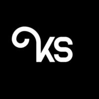 ks lettera logo design su sfondo nero. ks creative iniziali lettera logo concept. disegno della lettera ks. ks bianco lettera design su sfondo nero. ks, ks logo vettore