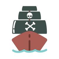 nave pirata con teschio vettore