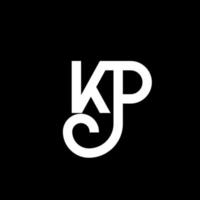 kp lettera logo design su sfondo nero. kp creative iniziali lettera logo concept. disegno della lettera kp. kp bianco lettera design su sfondo nero. kp, kp logo vettore