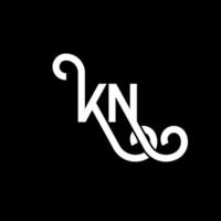 kn lettera logo design su sfondo nero. kn creative iniziali lettera logo concept. disegno della lettera k. kn disegno della lettera bianca su sfondo nero. kn, kn logo vettore