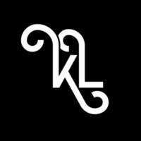 kl lettera logo design su sfondo nero. kl creative iniziali lettera logo concept. disegno della lettera kl. kl disegno della lettera bianca su sfondo nero. kl, kl logo vettore