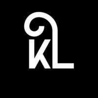 kl lettera logo design su sfondo nero. kl creative iniziali lettera logo concept. disegno della lettera kl. kl disegno della lettera bianca su sfondo nero. kl, kl logo vettore