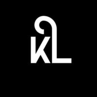 kl lettera logo design su sfondo nero. kl creative iniziali lettera logo concept. disegno della lettera kl. kl disegno della lettera bianca su sfondo nero. kl, kl logo vettore