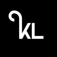 kl lettera logo design su sfondo nero. kl creative iniziali lettera logo concept. disegno della lettera kl. kl disegno della lettera bianca su sfondo nero. kl, kl logo vettore