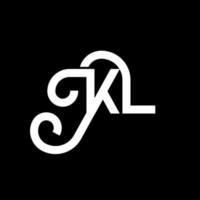 kl lettera logo design su sfondo nero. kl creative iniziali lettera logo concept. disegno della lettera kl. kl disegno della lettera bianca su sfondo nero. kl, kl logo vettore