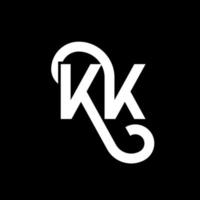 kk lettera logo design su sfondo nero. kk creative iniziali lettera logo concept. disegno della lettera kk. kk bianco lettera design su sfondo nero. kk, kk logo vettore