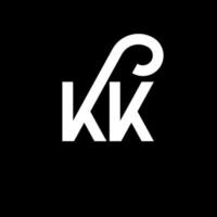 kk lettera logo design su sfondo nero. kk creative iniziali lettera logo concept. disegno della lettera kk. kk bianco lettera design su sfondo nero. kk, kk logo vettore