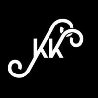 kk lettera logo design su sfondo nero. kk creative iniziali lettera logo concept. disegno della lettera kk. kk bianco lettera design su sfondo nero. kk, kk logo vettore