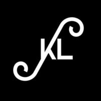 kl lettera logo design su sfondo nero. kl creative iniziali lettera logo concept. disegno della lettera kl. kl disegno della lettera bianca su sfondo nero. kl, kl logo vettore