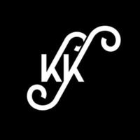 kk lettera logo design su sfondo nero. kk creative iniziali lettera logo concept. disegno della lettera kk. kk bianco lettera design su sfondo nero. kk, kk logo vettore