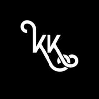 kk lettera logo design su sfondo nero. kk creative iniziali lettera logo concept. disegno della lettera kk. kk bianco lettera design su sfondo nero. kk, kk logo vettore