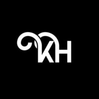 kh lettera logo design su sfondo nero. kh creative iniziali lettera logo concept. disegno della lettera kh. kh bianco lettera design su sfondo nero. kh, kh logo vettore