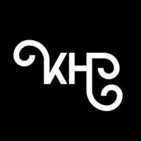 kh lettera logo design su sfondo nero. kh creative iniziali lettera logo concept. disegno della lettera kh. kh bianco lettera design su sfondo nero. kh, kh logo vettore