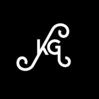 kg lettera logo design su sfondo nero. kg creative iniziali lettera logo concept. disegno della lettera di kg. kg disegno della lettera bianca su sfondo nero. kg, kg logo vettore