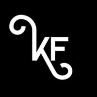 kf lettera logo design su sfondo nero. kf creative iniziali lettera logo concept. disegno della lettera kf. kf bianco lettera design su sfondo nero. kf, kf logo vettore