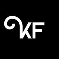 kf lettera logo design su sfondo nero. kf creative iniziali lettera logo concept. disegno della lettera kf. kf bianco lettera design su sfondo nero. kf, kf logo vettore