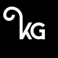 kg lettera logo design su sfondo nero. kg creative iniziali lettera logo concept. disegno della lettera di kg. kg disegno della lettera bianca su sfondo nero. kg, kg logo vettore