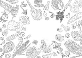 mangiare sano. illustrazione di cibo biologico. vettore