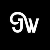 jw lettera logo design su sfondo nero. jw creative iniziali lettera logo concept. jw disegno della lettera. jw disegno della lettera bianca su sfondo nero. jw, jw logo vettore
