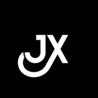 jx lettera logo design su sfondo nero. jx creative iniziali lettera logo concept. disegno della lettera jx. jx disegno della lettera bianca su sfondo nero. jx, jx logo vettore