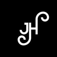 jh lettera logo design su sfondo nero. jh creative iniziali lettera logo concept. disegno della lettera jh. jh disegno della lettera bianca su sfondo nero. jh, jh logo vettore