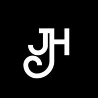 jh lettera logo design su sfondo nero. jh creative iniziali lettera logo concept. disegno della lettera jh. jh disegno della lettera bianca su sfondo nero. jh, jh logo vettore