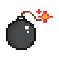 pixel dell'esplosione della bomba vettore