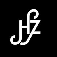 design del logo della lettera hz su sfondo nero. hz creative iniziali lettera logo concept. disegno della lettera hz. hz bianco lettera design su sfondo nero. hz, hz logo vettore