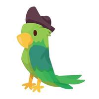 pappagallo pirata con cappello vettore