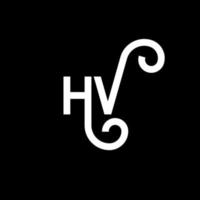 hv lettera logo design su sfondo nero. hv creative iniziali lettera logo concept. disegno della lettera hv. hv bianco lettera design su sfondo nero. hv, hv logo vettore