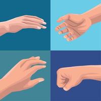 quattro mani umani vettore