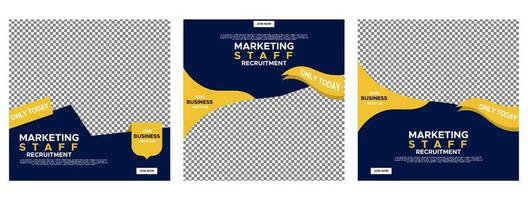 banner di marketing aziendale digitale per il reclutamento di post marketing sui social media vettore