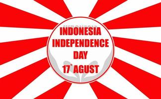 17 agosto. cartolina d'auguri, banner e logo per la festa dell'indipendenza indonesiana vettore