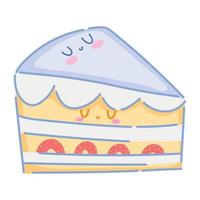 torta dolce kawaii vettore