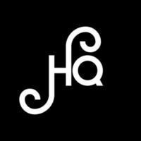 design del logo della lettera hq su sfondo nero. hq creative iniziali lettera logo concept. design della lettera hq. hq bianco lettera design su sfondo nero. hq, hq logo vettore