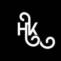 hk lettera logo design su sfondo nero. hk creative iniziali lettera logo concept. hh disegno della lettera. hk bianco lettera design su sfondo nero. hk, hk logo vettore