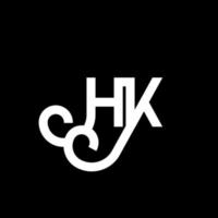 hk lettera logo design su sfondo nero. hk creative iniziali lettera logo concept. hh disegno della lettera. hk bianco lettera design su sfondo nero. hk, hk logo vettore